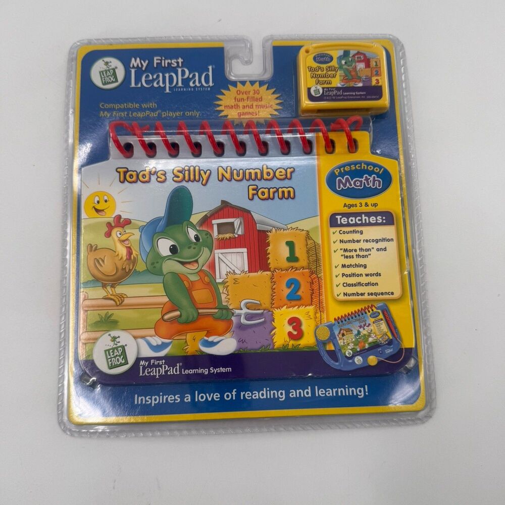 LEAP FROG My First Leap Pad Tad's Silly Number Farm Book Set Preschool Math NEW